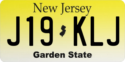 NJ license plate J19KLJ