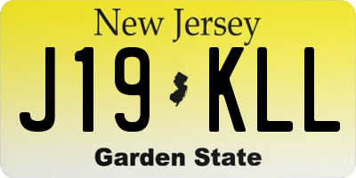 NJ license plate J19KLL
