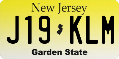 NJ license plate J19KLM