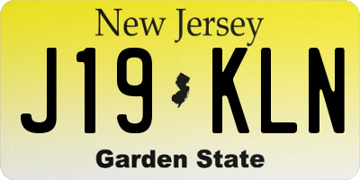 NJ license plate J19KLN