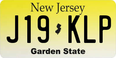 NJ license plate J19KLP