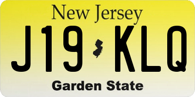NJ license plate J19KLQ