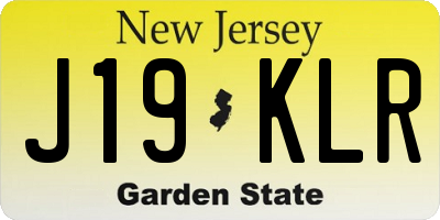 NJ license plate J19KLR