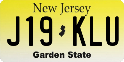 NJ license plate J19KLU