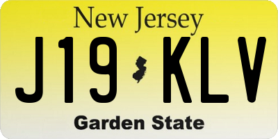 NJ license plate J19KLV