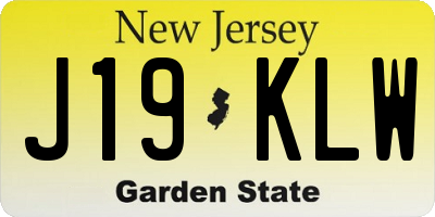 NJ license plate J19KLW