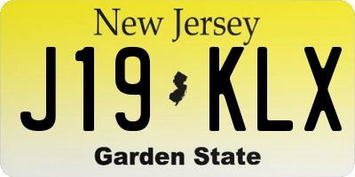 NJ license plate J19KLX