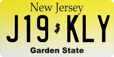 NJ license plate J19KLY