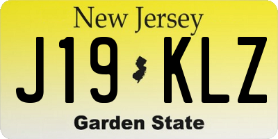 NJ license plate J19KLZ