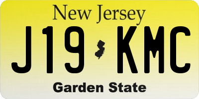 NJ license plate J19KMC
