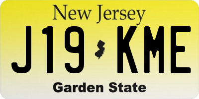 NJ license plate J19KME