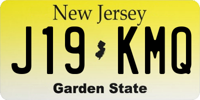NJ license plate J19KMQ