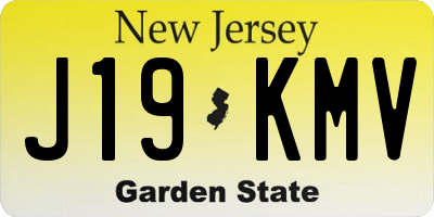NJ license plate J19KMV