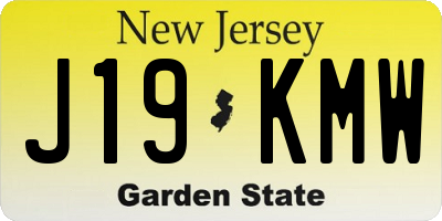 NJ license plate J19KMW