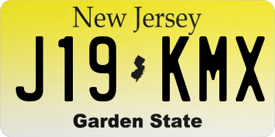 NJ license plate J19KMX