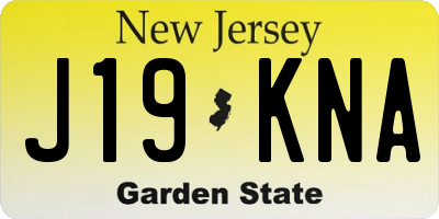 NJ license plate J19KNA