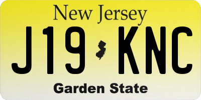 NJ license plate J19KNC