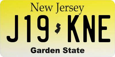 NJ license plate J19KNE
