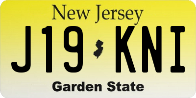 NJ license plate J19KNI