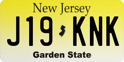 NJ license plate J19KNK