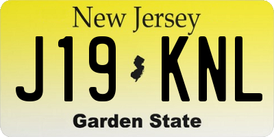 NJ license plate J19KNL