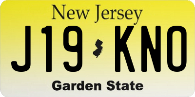 NJ license plate J19KNO