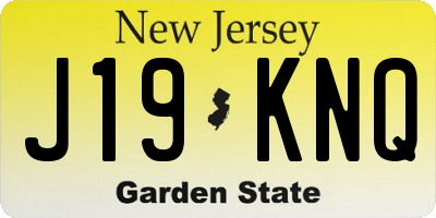 NJ license plate J19KNQ