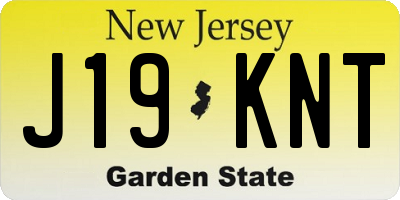 NJ license plate J19KNT