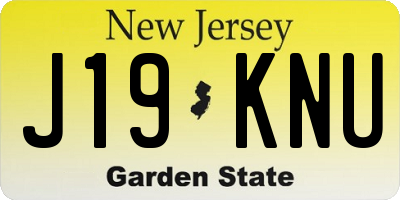 NJ license plate J19KNU