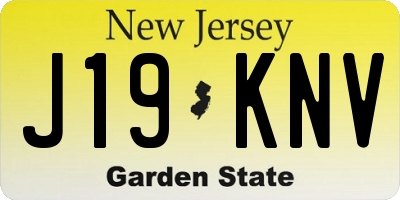 NJ license plate J19KNV