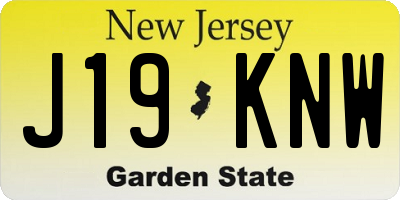 NJ license plate J19KNW