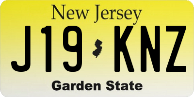 NJ license plate J19KNZ