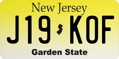 NJ license plate J19KOF