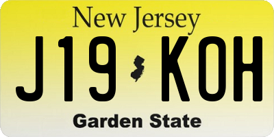 NJ license plate J19KOH