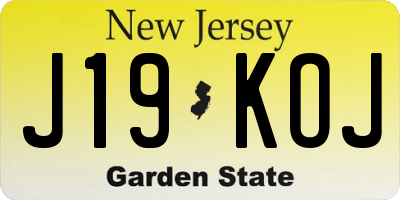 NJ license plate J19KOJ