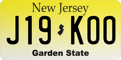 NJ license plate J19KOO