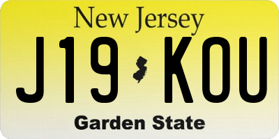 NJ license plate J19KOU