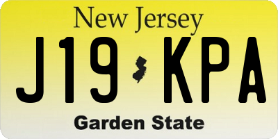 NJ license plate J19KPA