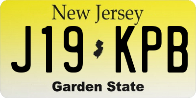 NJ license plate J19KPB