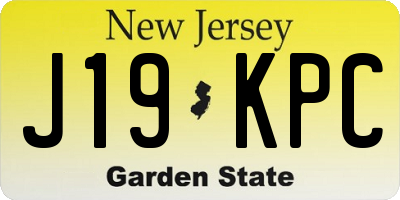NJ license plate J19KPC