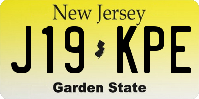 NJ license plate J19KPE