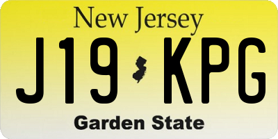NJ license plate J19KPG