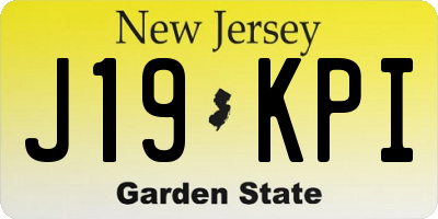NJ license plate J19KPI
