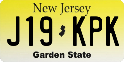 NJ license plate J19KPK