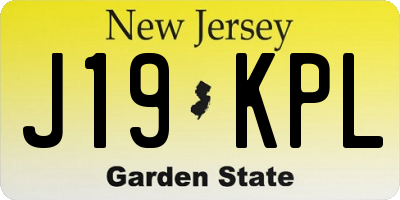NJ license plate J19KPL