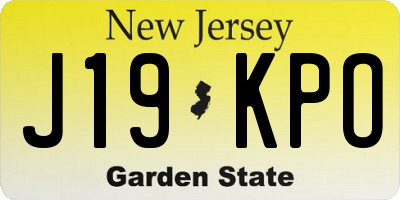 NJ license plate J19KPO