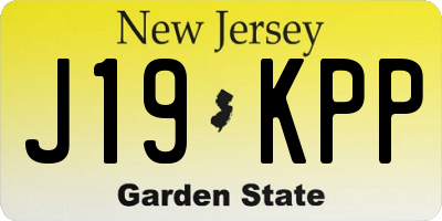 NJ license plate J19KPP