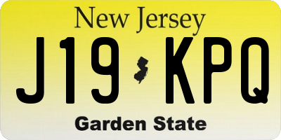 NJ license plate J19KPQ