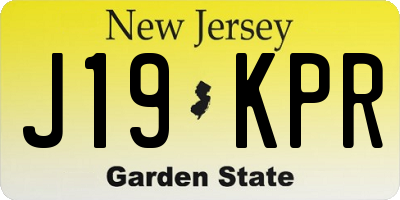 NJ license plate J19KPR