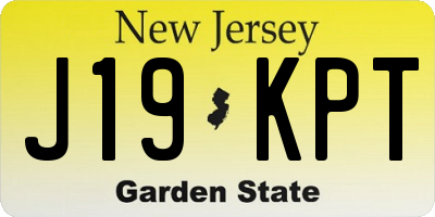 NJ license plate J19KPT